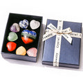 Spiritual Meditation Crystal Heart Healing Hearts Set Precisely Bonded Puffy Heart 7 Chakra Set With Gift Box