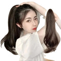 FX-HA02 Women's High Ponytail Wig with Natural Grip Clip Wholesale Jerry Curl Style Fluffy Braid Clip-In Straight Braid Wig