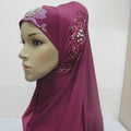 High Quality Crystal Hemp Kids Hijab Scarf New Design Hijab for Children Fashion Scarf With Stones Muslim Hijab