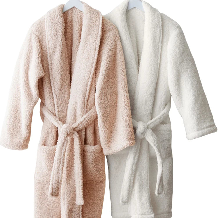 Luxury Men Women Bathrobe Plush Thick Teddy Bear Bath Robe Custom Fleece Bathrobe Set