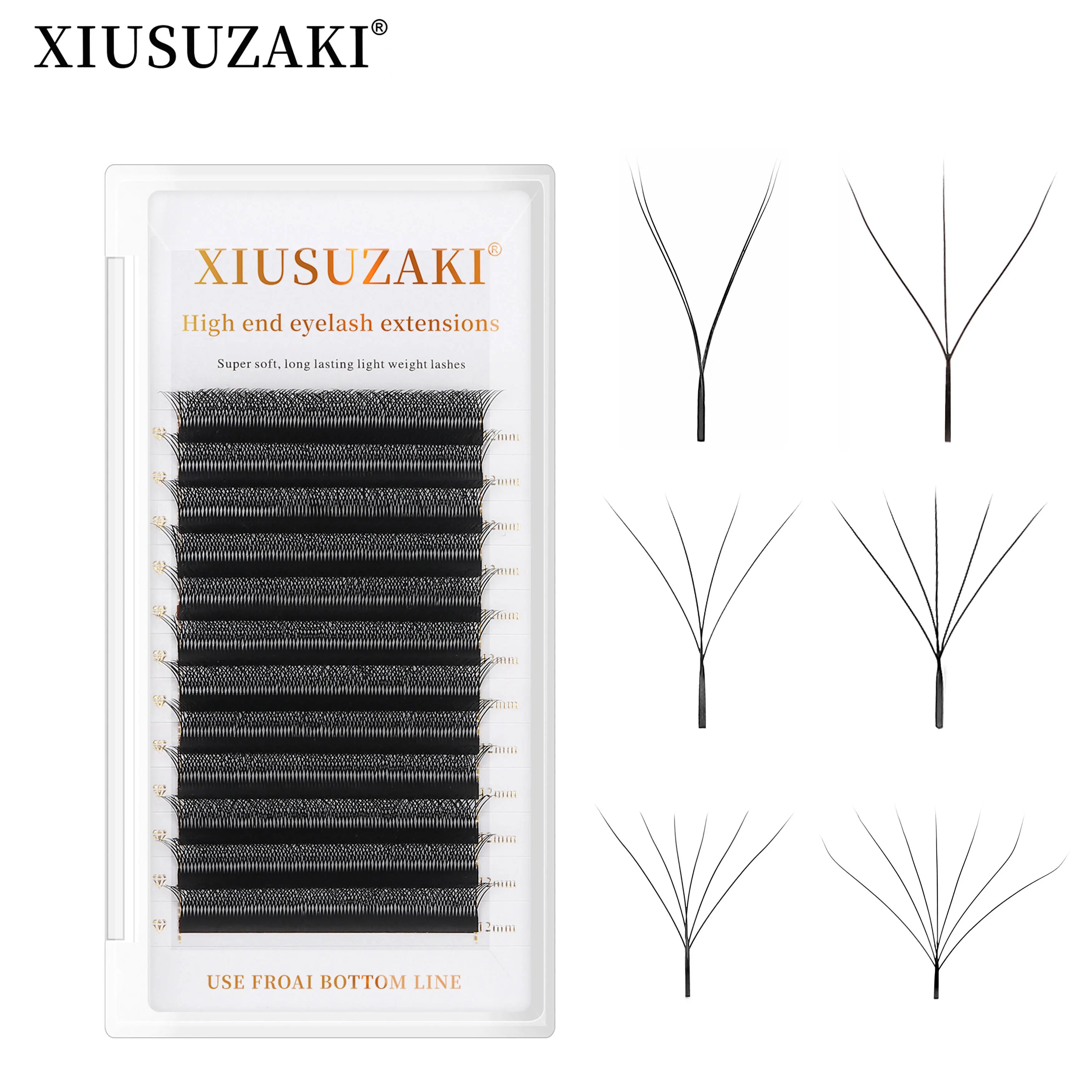 3D 4D 5D 6D W YY Shape Volume Eyelash Extension Individual Eyelash Weave CD L M Clover Lashes Custom PrivateLabel Lash Extension