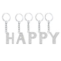New Fashion DIY Crystal Rhinestones Keychain Alphabet Keyring 26 Letters Key Chains for Shiny Rhinestones Bag Pendant