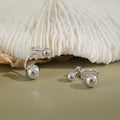 New Design S925 Sterling Silver Double Ball Screw Stud Earrings S925 Silver Jewelry for Women YH343