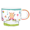 Custom Logo Design Stackable Borosilicate Glass Coffee Mug 350ml Capacity BPA Free Microwave Dishwasher Safe for Coffee Milk