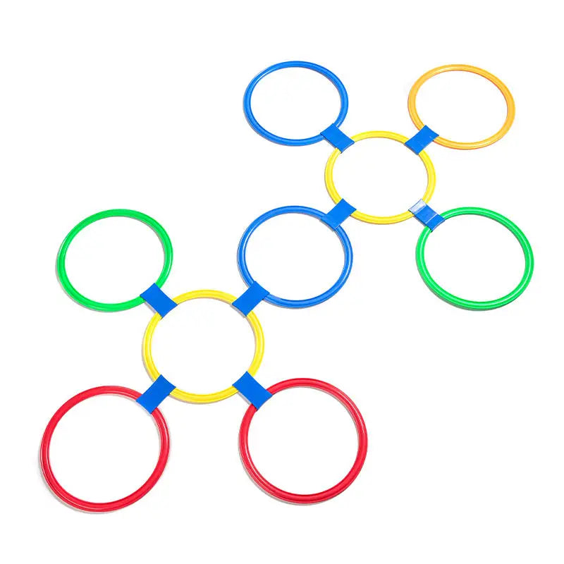 Training Sport Toy Fun Games 10 Pcs Hopscotch Ring Game Toys for Kids for Preschool Children Sensory Toys for Autistic Children