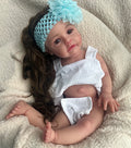 20" Silicone Reborn Doll for Kids Weighted Full Body Silicone Rebirth Toddler Rooted Long Hair 3.4kg Rebirth Doll Xmas Gift