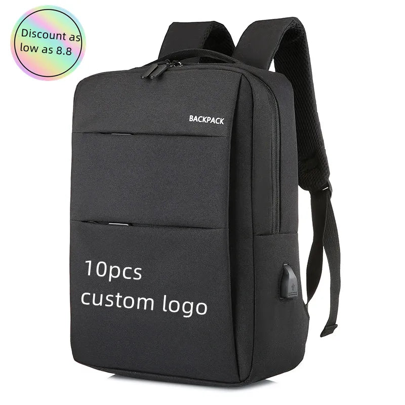Custom logo Business Waterproof Laptop Bags Large Capacity Casual School Bag Women Men Laptop Backpack with USB Mochila