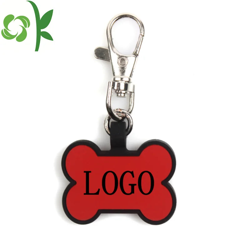 OKSILICONE Double-sided Engraving Silicone Pet Tag Laser Etched Personalized Dog Name ID Tag Dog Pendant