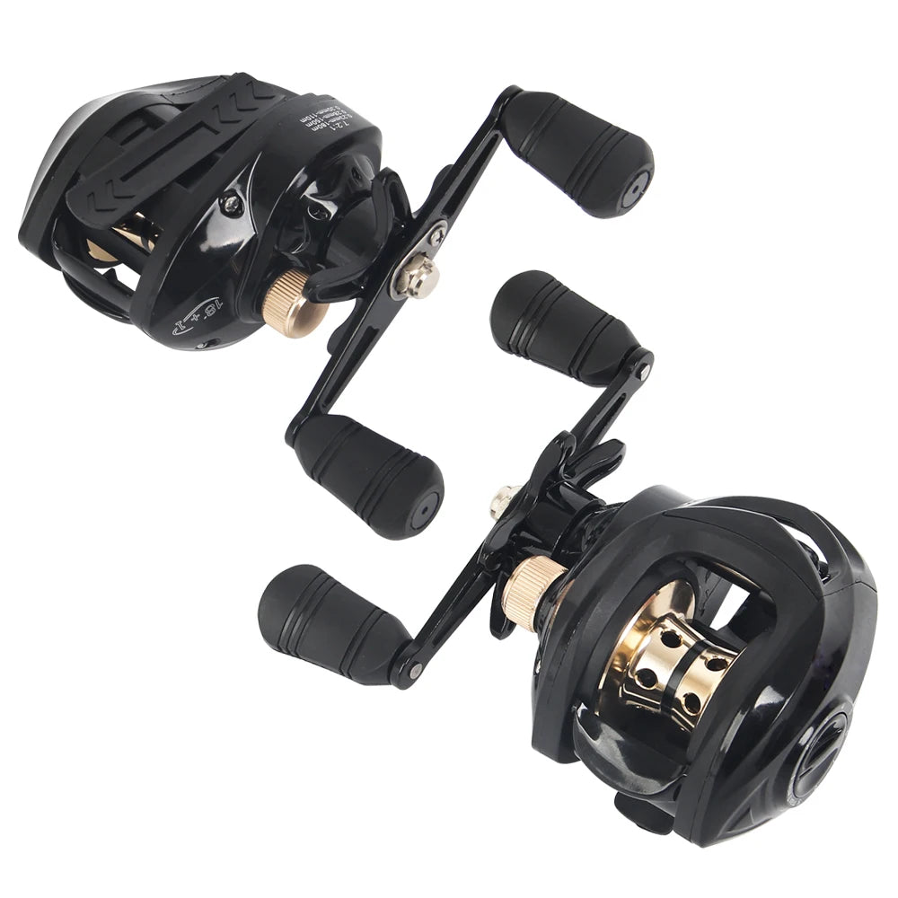Black Gold 18+1 Bearings Waterproof Sea Fishing Bait Casting Reel High Speed With Magnetic Fishing Reel