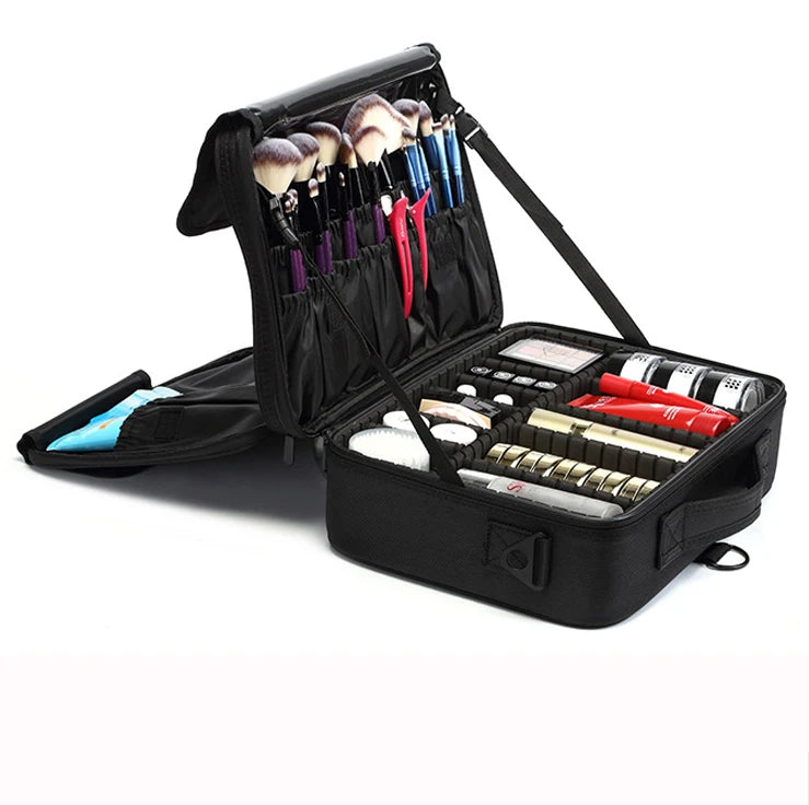 Hot Selling Flexible Multifunction Makeup Case Portable Big Capacity Organizer Bolso Mujer Cosmetic Backpack Makeup Bag