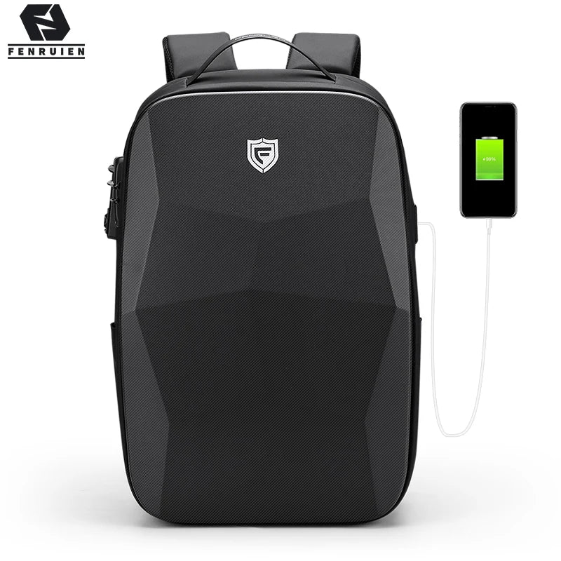 Men's Unisex 17.3inch Laptop Backpack Oxford Material Anti-Theft Hard Shell Waterproof Casual Business Travel and School Bag