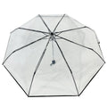 Ovida Cheap Plastic Umbrella Custom Transparent Clear Compact Umbrella for Travelling Folding Umbrella Clear