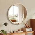 OEM ODM Modern Round Wood Frame Glass Wall Mirror Decorative Bathroom Vanity Mirror