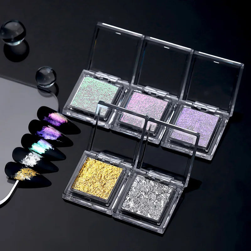 Nail Pearl Glass Cream Nail Pearl Fine Sparkling Magic Mirror Powder Gold and Silver Cloud Brocade Powder Nail Sparkling Powder