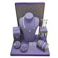 Cheap Classic Microfiber Jewelry Display Stands for Earrings Ring Necklace Jewelry Showcase Display Set