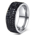 Lucky Colorful Crystals Rhinestone Stainless Steel Women Friendship Gift Rings Jewelry for Party