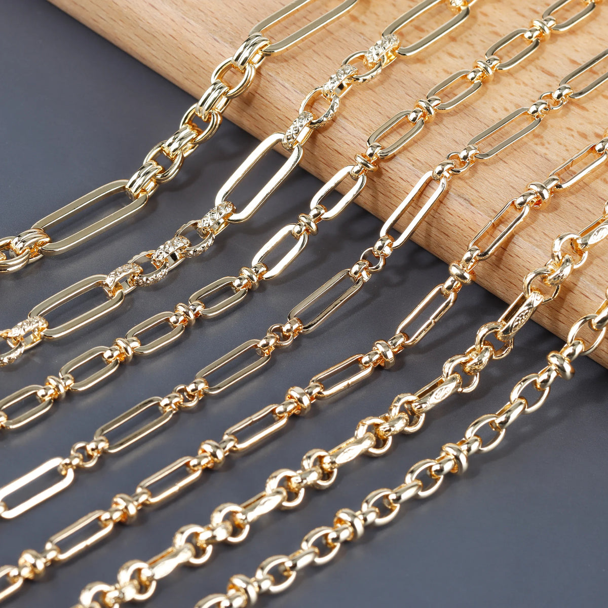 C191 1m/lot Wholesale 18K Gold Plated Link Chain Diy Choker Necklace Bracelet for Women Jewelry Making Accessories Bag