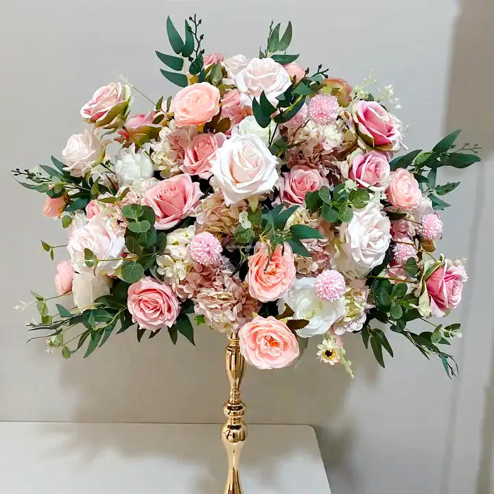 O-X740 Wedding Suppliers 5D Artificial Rose Flower Ball Table Decoration Purple Pink Blush Wedding Centerpieces Flower Balls