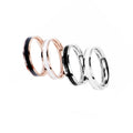 Wholesale Stainless Steel Enamel Colors White and Black Couple Lovers Finger Ring  Jewelry Fashion Accessories China Supplier