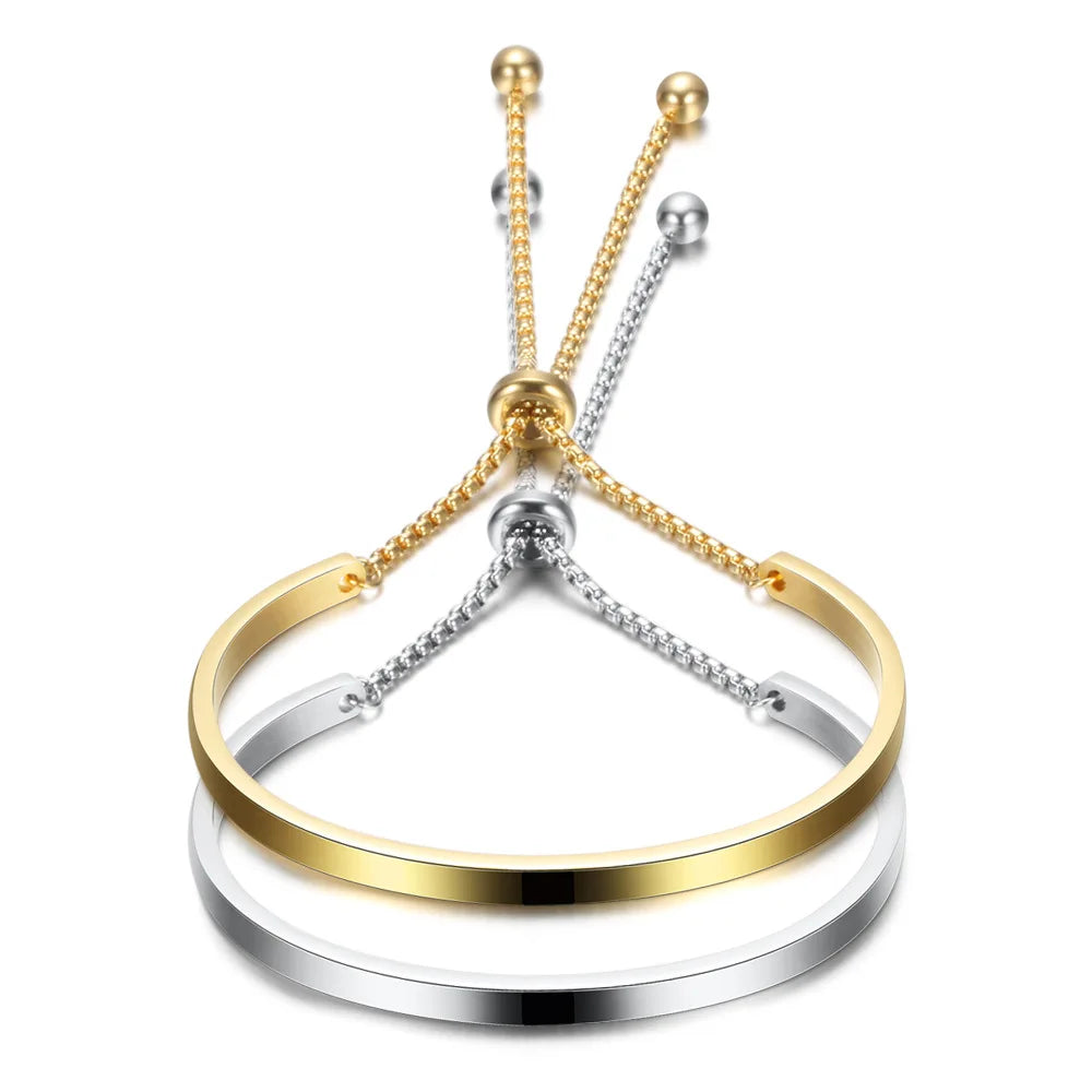 HOVANCI 2021 Newest Arrival 18k Gold Plating Pearl Chain Bracelet Adjustable Semi-ring Stainless Steel Bracelet MegaBDM
