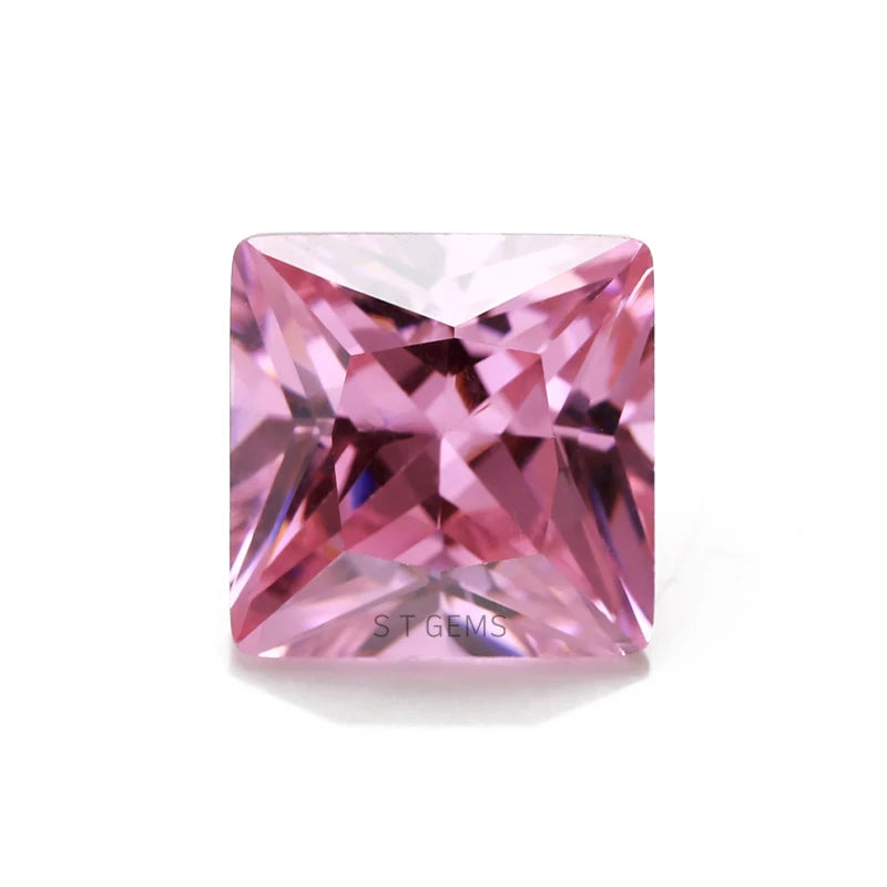 Synthetic Pink CZ Stone Square Shape Wholesale Loose Cubic Zirconia Stone Price
