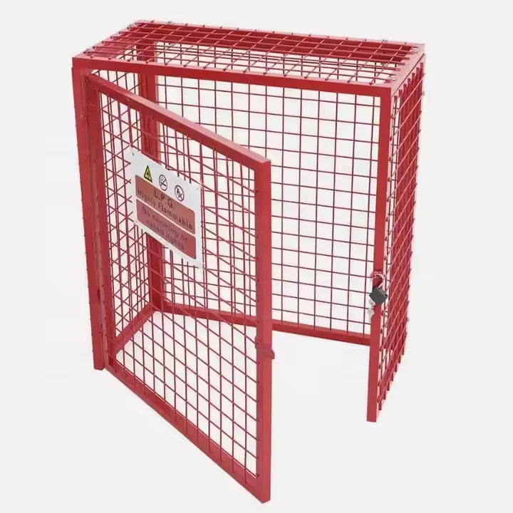 Wholesale Custom Size High Security Gas Bottle Storage Wire Mesh Cages Chinese Manufacturer Fencing Trellis Gates Product