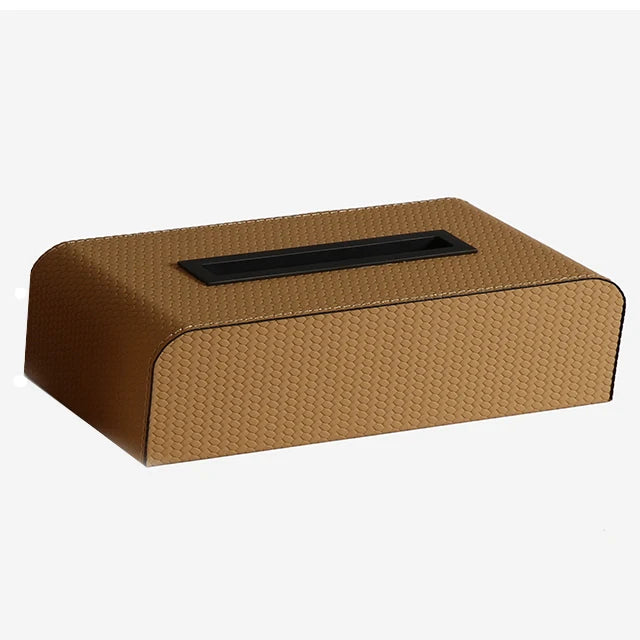 Tissue Box Holder Household Towel Storage Tissue Paper Box Storage Container Napkin Box Eco-Friendly Leather Table Decor