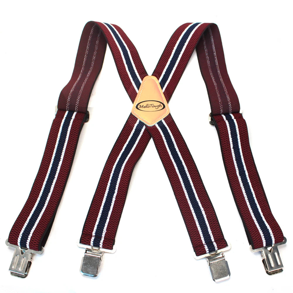 MELOTOUH  Good Quality Classic 4 Clips Men Suspenders Work Suspenders
