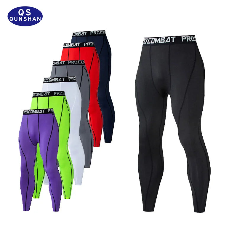 2024 Hot Men's Fitness Training Compression Pants Custom Logo Printing Running Gym Breathable Quick Dry Men's Pants & Trousers