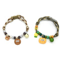 Adjustable Polyester Cat and Dog Necklace Cute Footprint Simple Bell Colorful Training Pet Collar