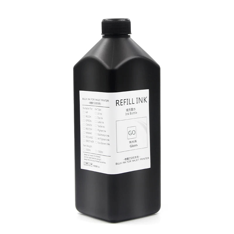 Ocbestjet 1000ml UV GLOSS Hard UV Ink Varnish for Epson DX5 DX7 XP600 TX800 UV Printing MegaBDM