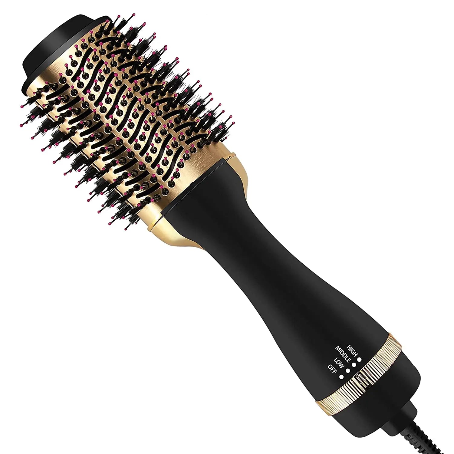 Ulelay 1200w Hot Air Blow Dryer Brush Professional 2 in 1 Straightener Comb Electric Blowdryer Rotating Hair Brush