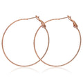 Wholesale 1mm Women's 18k Gold Stainless Steel Large Hoop Earrings 30 to 50MM Big Circle Smooth Fine Hoop Earings
