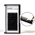 Custom Logo Easy Fans Matte Black Flat Cashmere Lash Extensions Tray Supplies Individual Easy Fanning Eyelash Extensions