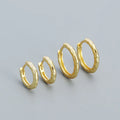 Simple 925 Sterling Silver Gold Plating Hammered Huggie Earring for Women Wholesale