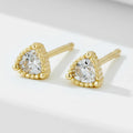Aretes De Plata 925 Joyeria Fina Korean S925 Sterling Silver Cute Mini Geometric Triangle Zircon Stud Earrings for Women Girls