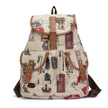 2024 Cute High Quality 12 Inch Student Boho Lady Canvas Backpack for Teenage Girls Waxed