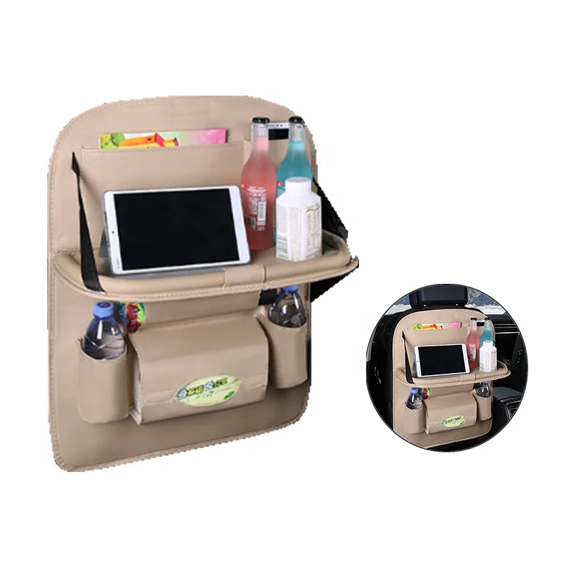 Upgrade Car Seat Back Organizer Backrest Dining Table Storage Car Storage