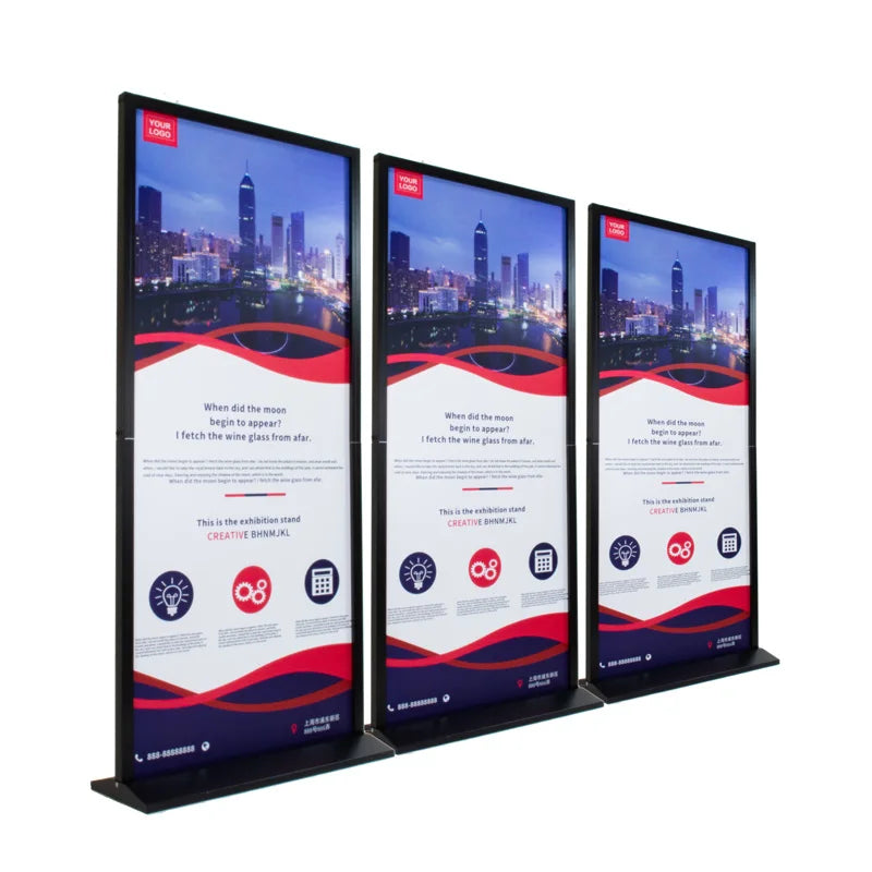 Tulundo 180h X 80w Double-Sided Aluminum Alloy Rectangle Indoor/Outdoor Strong Anti-Wind Standing Banner Floor Display Poster
