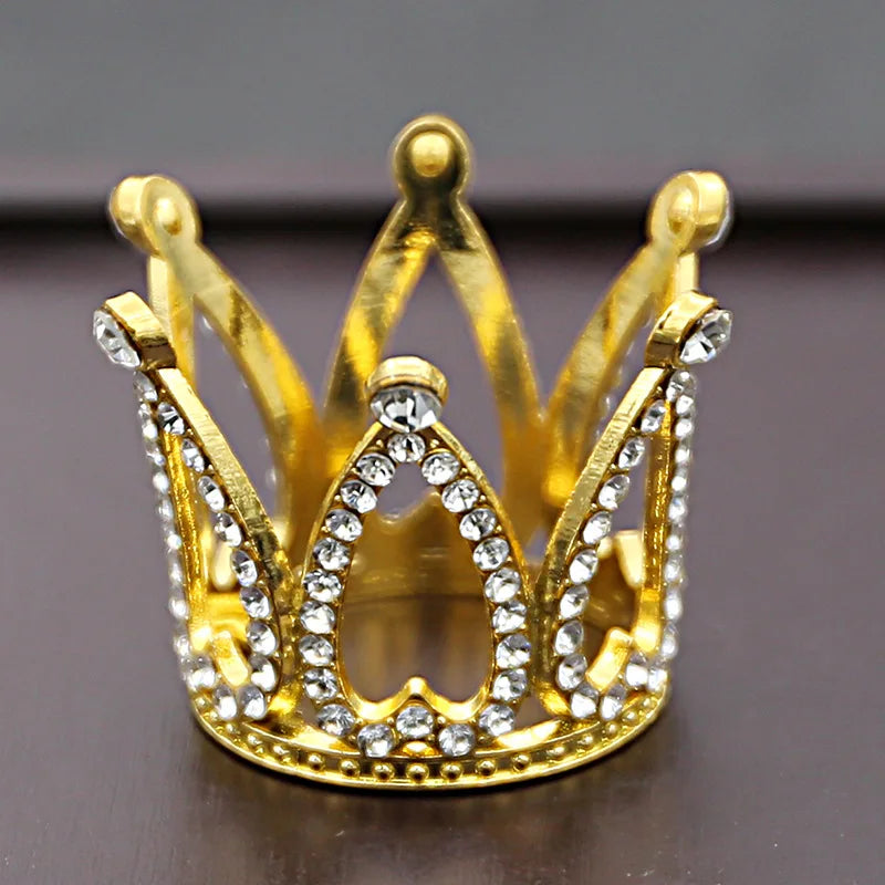 Wholesale Small Alloy Gold Crown Cake Topper Decoration for Children Birthday Party Cake Decoration Toppers
