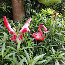 Amusement Park Decoration LED 3D Resin Flamingo Statue with Light for Zoo Landscape Decoration