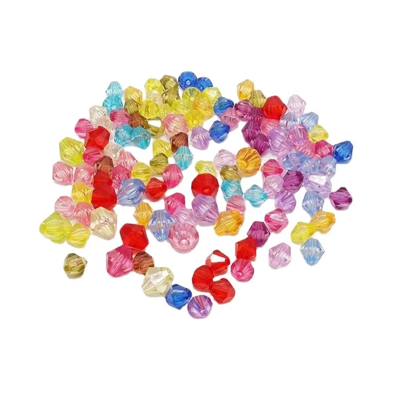 Transparent Acrylic Double Head Sharp Bicone Beads for Jewelry Making Necklace Bracelet Accessories