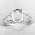 Sterling Silver 7*9mm Semi Mount Ring Empty Frame Blank Support Claw Setting S925 Base Holder Without Center Stone for DIY Inlay