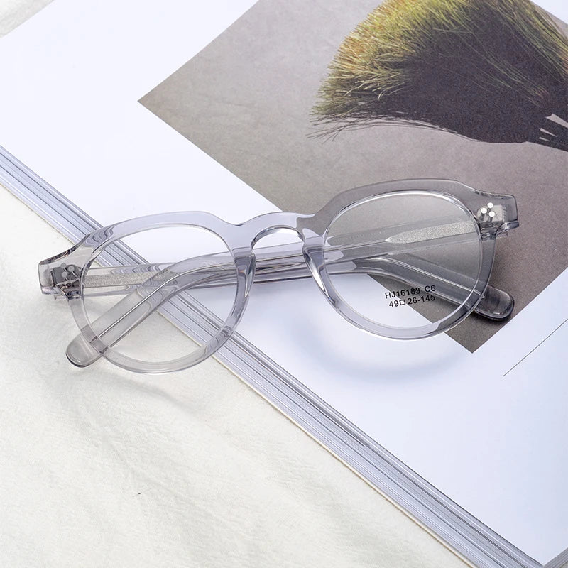 Mazzucchell Retro Acetate Eyeglasses Frames Fashion Optical Glass for Prescriptions Diamond Face Shape Match Elegant Decoration