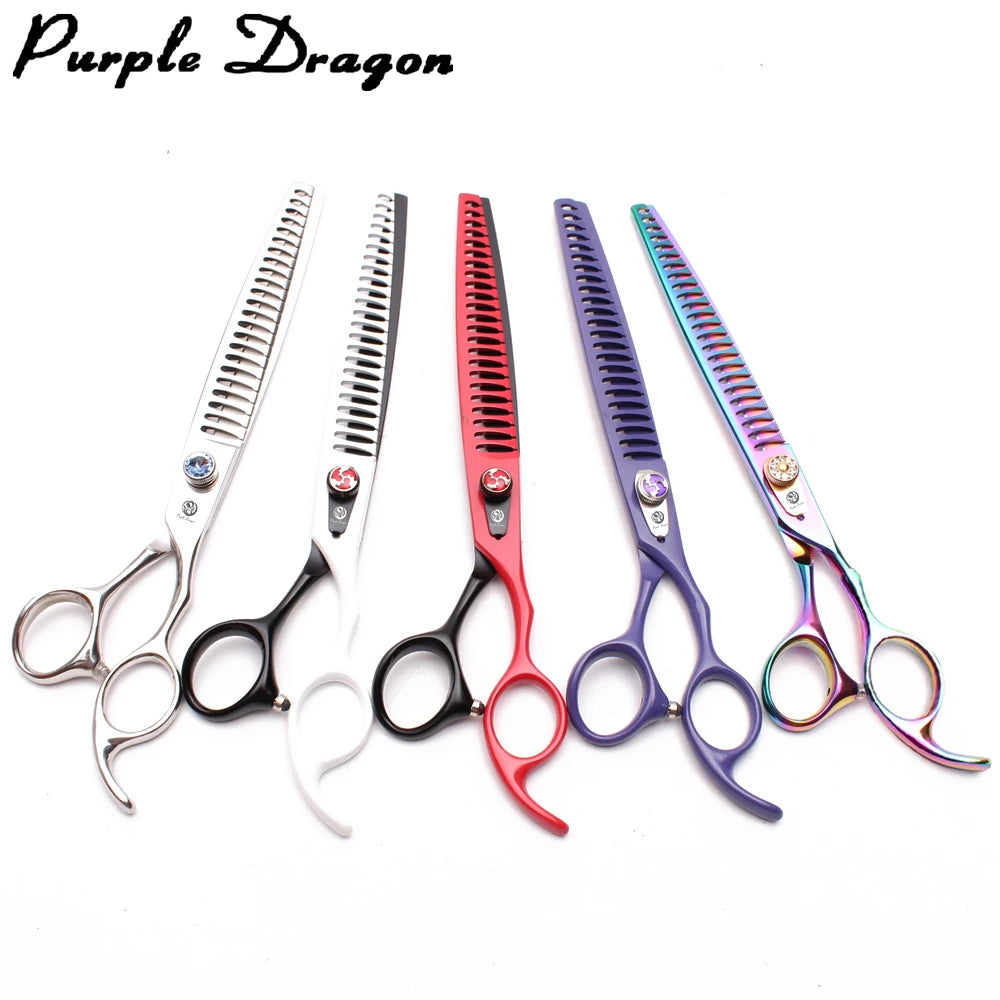 Purple Dragon Pet Scissors 7" 8" Japan Stainless Dog Grooming Scissors Cat Thinning Shears Dog Scissors Chunker Z4004