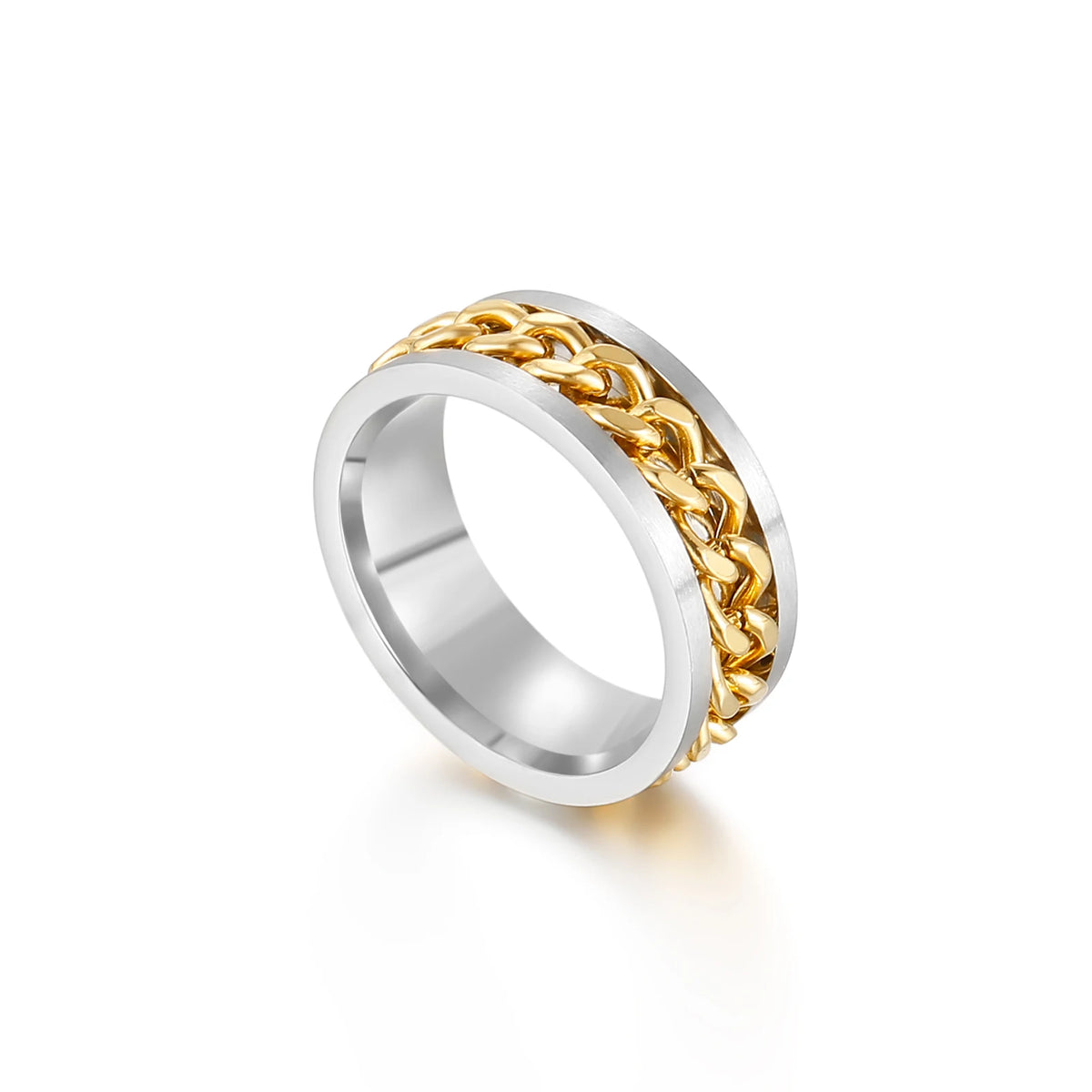 KALEN Stainless Steel Embedded Rope Chain Ring for Man MegaBDM