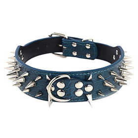 Wholesale Custom Leather Spiked Dog Collar with Rivet Durable Pet Collar for Large Dogs