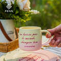 Festival Valentine Gift Nordic Ins Decal Ceramic Coffee Tea Cup Mug Gift Sets Speckled Sesame Glaze Stoneware Ceramic Coffee Mug