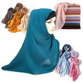 Monochrome High-Quality Thin Section Breathable Fashion Sprinkle Gold Pearl Chiffon Sequins Hijab Scarf