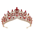 Wholesale Wedding Tiara Crown Bridal Hair Accessories Gold Red Tiaras and Crown for Women